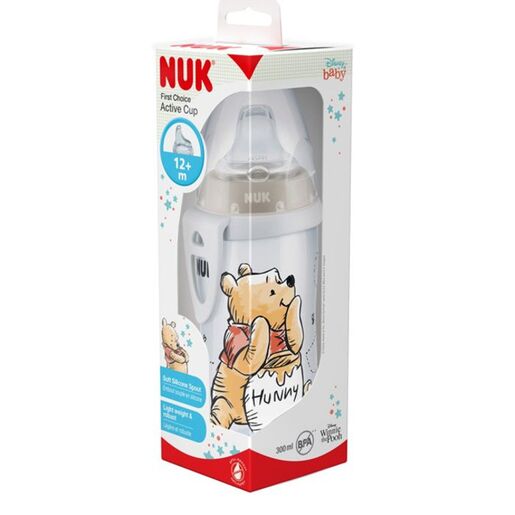 NUK Active čaša sa silikonskim nastavkom Winnie the Pooh Medo 300 ml 12m+