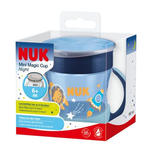 NUK Mini Magic Cup Night 160 ml 6m+, plava