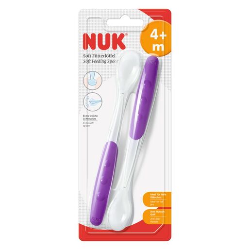 NUK mekana žlica 2 kom 4m+, lila