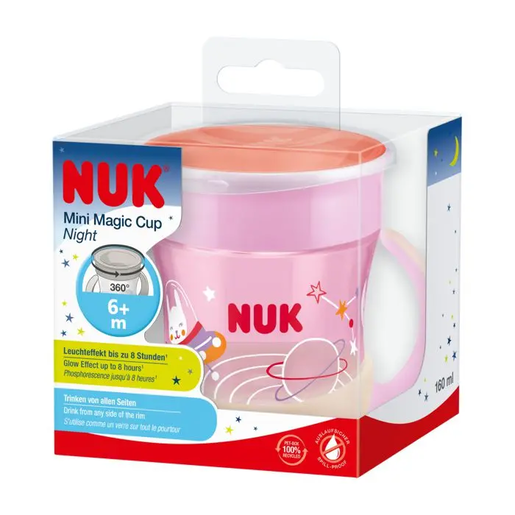 NUK Mini Magic Cup Night 160 ml 6m+, roza