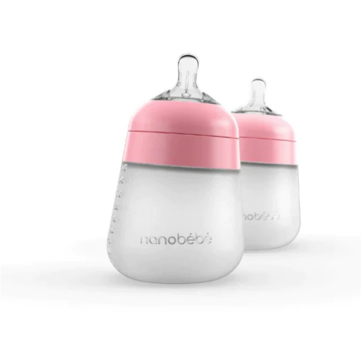 Nanobébé® Flexy silikonska flašica 270ml 2kom – Roza