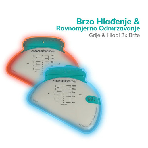 Nanobébé® vrećice za pohranu majčinog mlijeka 270 ml, 25 kom