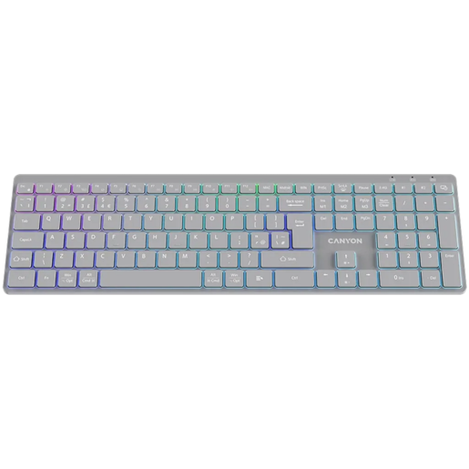 CANYON tastatura HKB-W11 UK/US RGB Dual Mode Wireless Grey