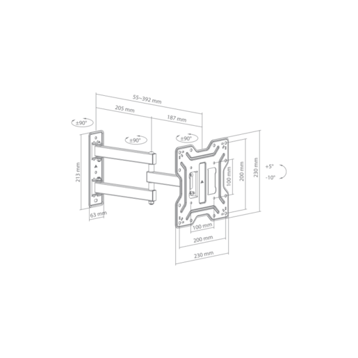 SBOX zidni nosač LCD-423 (23-43"/30kg/200x200)