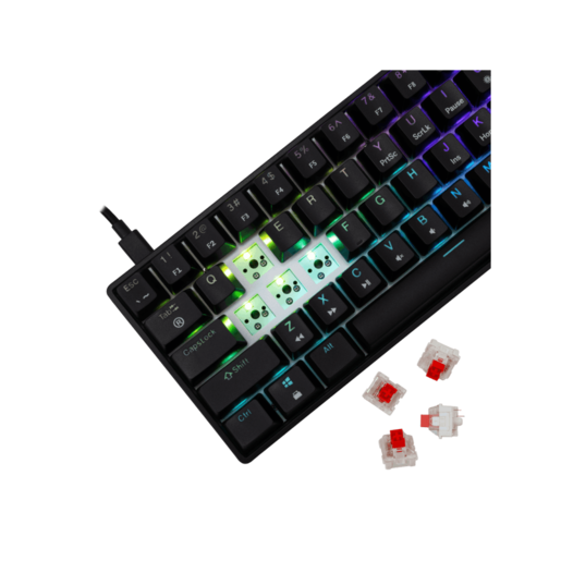WHITE SHARK gaming tastatura GK-004111 SHINOBI-2 Crna - Mehanička/ US RED SWiTCH