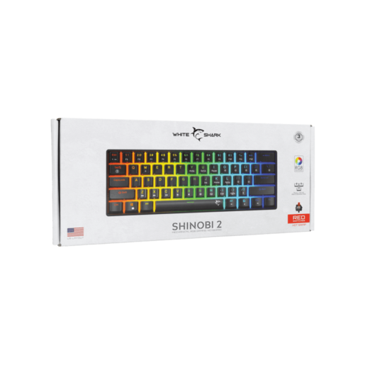 WHITE SHARK gaming tastatura GK-004111 SHINOBI-2 Crna - Mehanička/ US RED SWiTCH