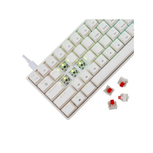 WHITE SHARK gaming tastatura GK-004211 SHINOBI-2 Bijela - Mehanicka / US - RED SWiTCH