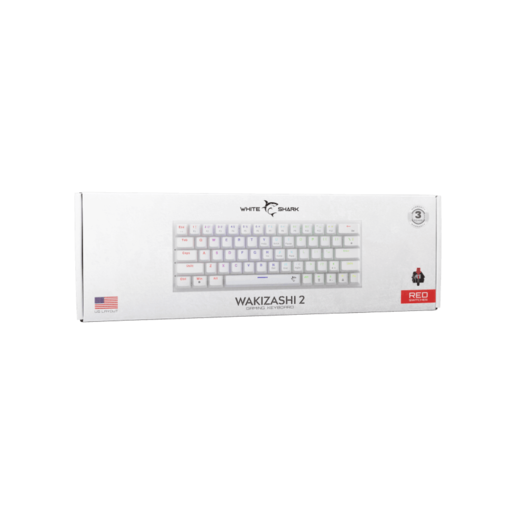 WHITE SHARK gaming tastatura GK-002211V2 WAKIZASHI-2 / Bijela US-RED.SW