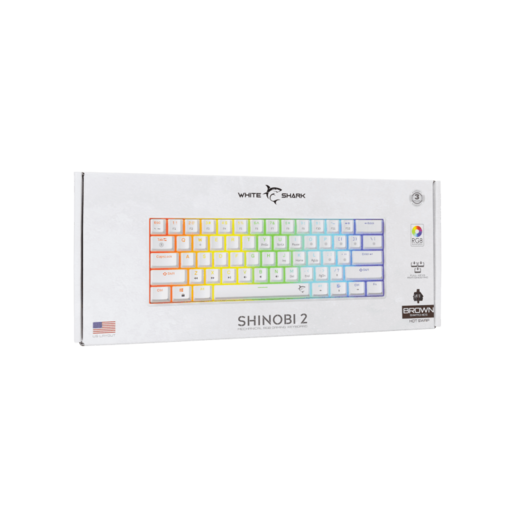 WHITE SHARK gaming tastatura GK-004231 SHINOBI-2 Bijela- Mehanicka/US - BROWN.SW