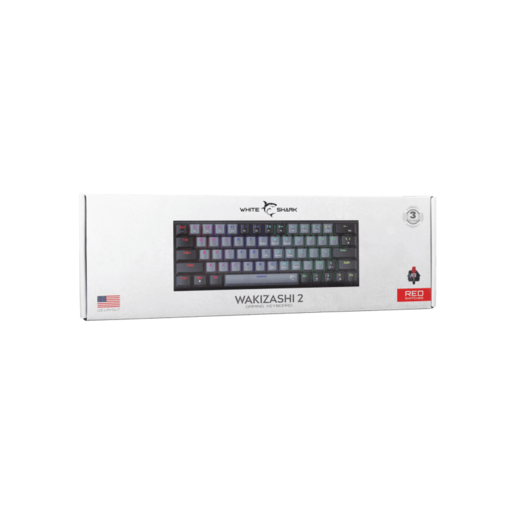 WHITE SHARK gaming tastatura GK-002711V2 WAKIZASHI-2 / Sivo-Crna US-RED
