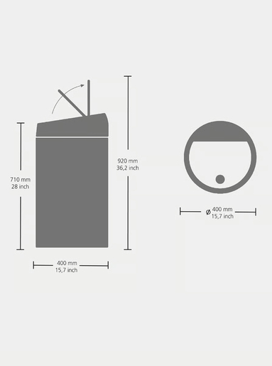 Brabantia Touch Top kanta za smeće 60L, mat crna / 402562
