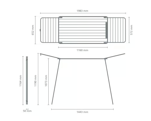 Brabantia HangOn sušilo za veš 22m, mat crno / 232442