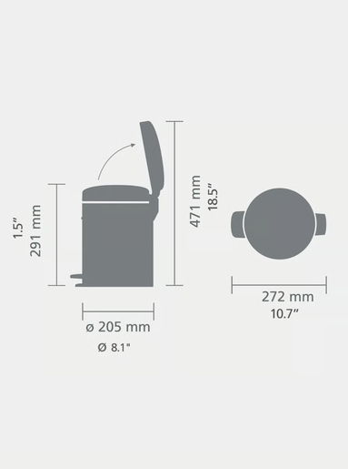Brabantia Newicon Pedal kanta za smeće 5L, warm bronze / 255229