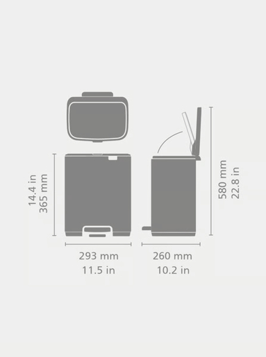 Brabantia Bo Pedal kanta za smeće 12L, soft beige / 238024