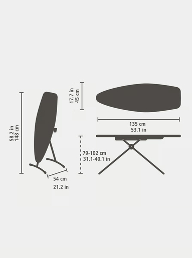 Brabantia daska za peglanje D (135 x 45cm), Denim Black / 241420