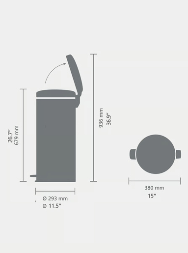 Brabantia Newicon Pedal kanta za smeće 30L, soft grey / 254949