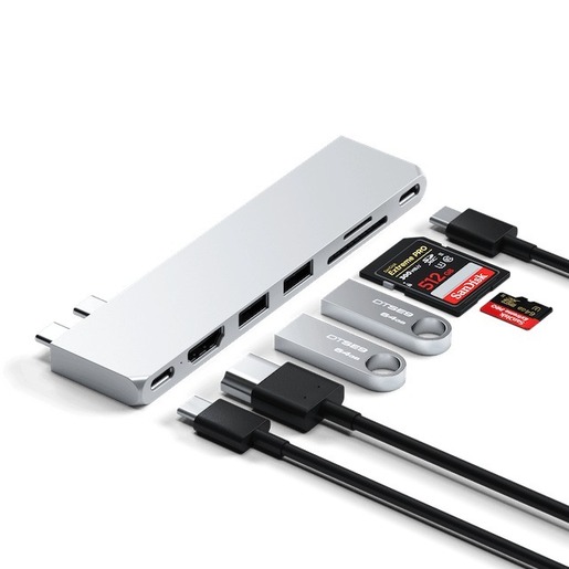 Satechi docking station PRO HUB SLIM, USB-C, srebrni