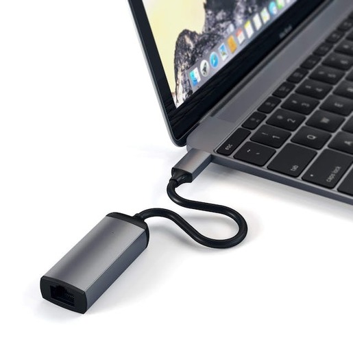 Satechi adapter Aluminium Type-C na Ethernet, sivi