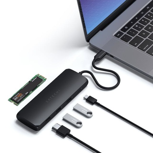 Satechi docking station Hybrid Multiport, USB-C, crni