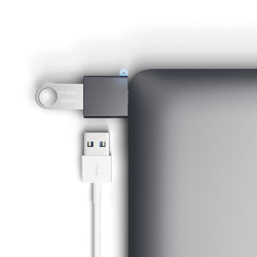 Satechi adapter Tip-C na USB-A 3.0, sivi