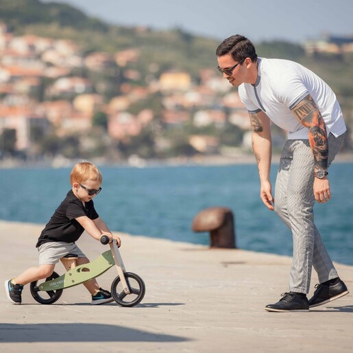 Free2Move Rider drveni tricikl i balans bicikl 2 u 1, ružičasti