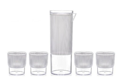 PENGO set bokal i čaše set 5/1, polistiren - transparent