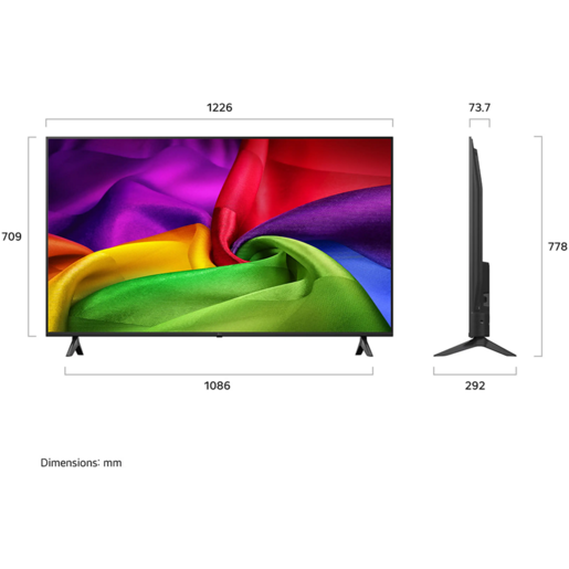 LG NanoCell televizor 55NU800B3LA, 4K Ultra HD, Smart TV, webOS 26, α7 AI Processor 4K Gen9, HDR10 / HLG, 2.0ch 20W, Crni