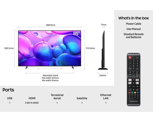 SAMSUNG OLED televizor QE83S90FAEXXH, 4K Ultra HD, Smart TV, Tizen OS, NQ4 AI Gen3 procesorr, Motion Xcelerator pri 144 Hz, grafitno crn