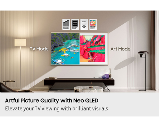 SAMSUNG Neo QLED televizor QE75LS03FWUXXH, The Frame Pro, 4K Ultra HD, Smart TV, Tizen™, 100 Hz, Antirefleksni premaz, NQ4 AI Gen3 procesor, HDR 10+, crni
