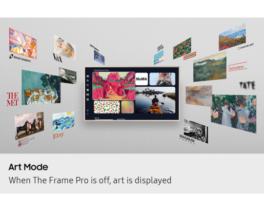 SAMSUNG Neo QLED televizor QE75LS03FWUXXH, The Frame Pro, 4K Ultra HD, Smart TV, Tizen™, 100 Hz, Antirefleksni premaz, NQ4 AI Gen3 procesor, HDR 10+, crni
