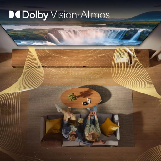 HISENSE Hi-QLED televizor 75E7S, 4K Ultra HD, Smart TV, VIDAA Smart OS, Dolby Vision IQ, HDR10+ Adaptive, Dolby Atmos, VRR 60 Hz, ALLM, AirPlay 2, AI Scenario, 3D Sound Upscaler, Metalni okvir, Crni