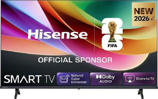 HISENSE LED televizor 32A4S, HD Ready, Smart TV, VIDAA Smart OS, HDR10, HLG, DTS Virtual:X, AirPlay 2, Wi-Fi, Pixel Tuning, Metalni okvir, Crni