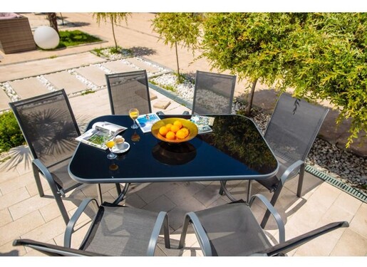 Green Bay vrtni stol Como – 150 x 90 x 71 cm, crno/sivi
