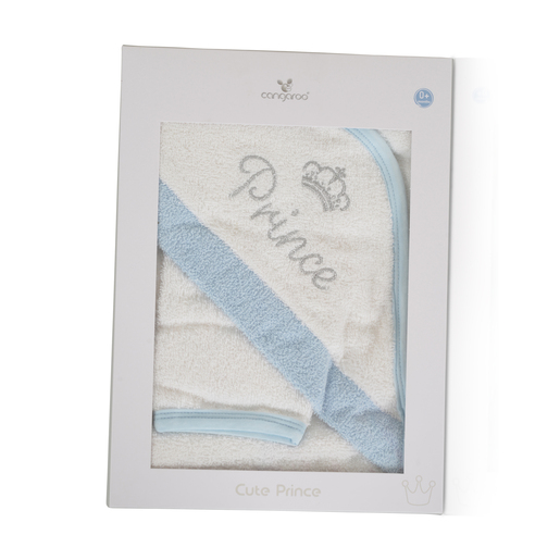 CANGAROO peškir za bebe s kapuljačom Cute Prince, Blue, 75 x 75 cm