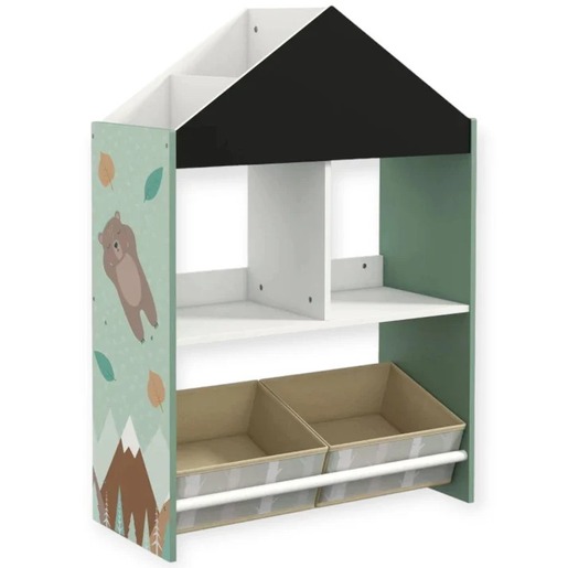 KINDER HOME Ormar za igračke i knjige, crna tabla za pisanje TF-6806