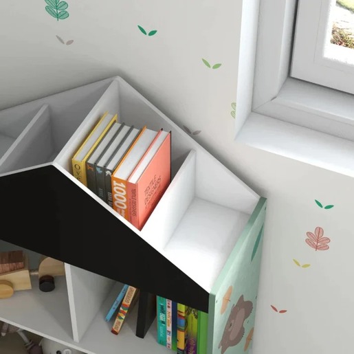 KINDER HOME Ormar za igračke i knjige, crna tabla za pisanje TF-6806