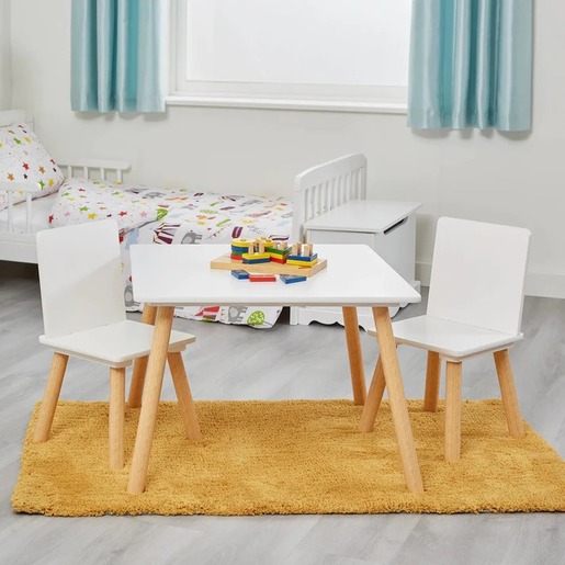 KINDER HOME dječji stol sa 2 stolice bijeli TF-6163