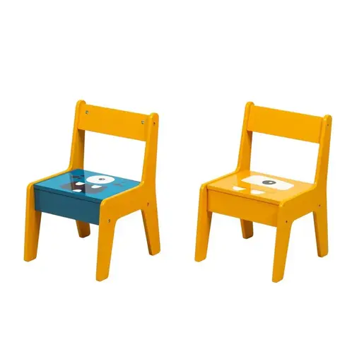 KINDER HOME Dvostrani dječji stol sa 2 stolice šareni TF-6059