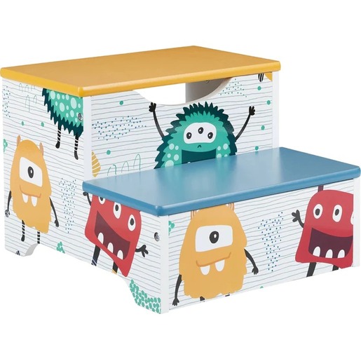KINDER HOME dječja drvena stolica-merdevine sa 2 stepenika šarena TF-6063