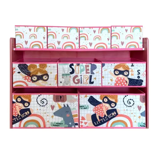 KINDER HOME Organizator za igračke i knjige roza TF-6018