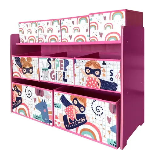 KINDER HOME Organizator za igračke i knjige roza TF-6018