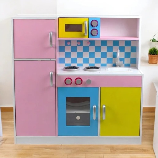 KINDER HOME dječja kuhinja, drvena igračka za igranje uloga sa šarenim dizajnom TF-5251