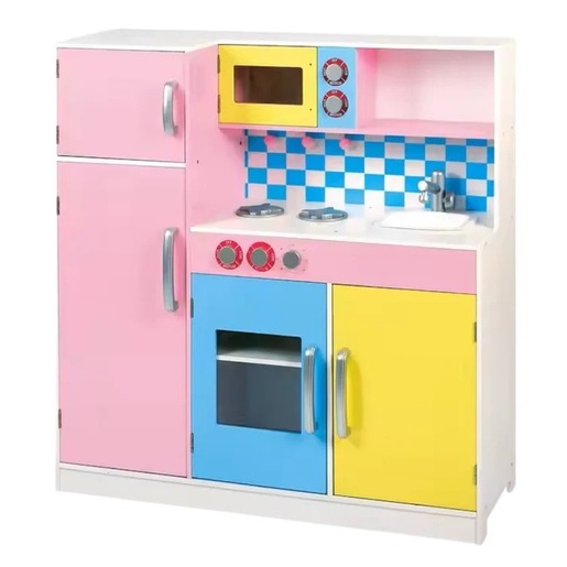 KINDER HOME dječja kuhinja, drvena igračka za igranje uloga sa šarenim dizajnom TF-5251