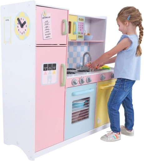KINDER HOME dječja kuhinja, drvena igračka za igranje uloga sa šarenim dizajnom TF-5251