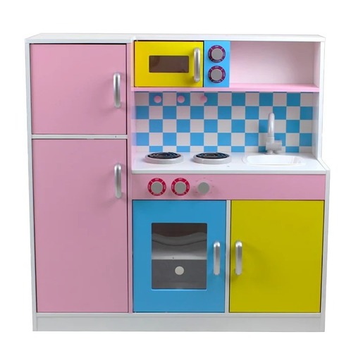 KINDER HOME dječja kuhinja, drvena igračka za igranje uloga sa šarenim dizajnom TF-5251