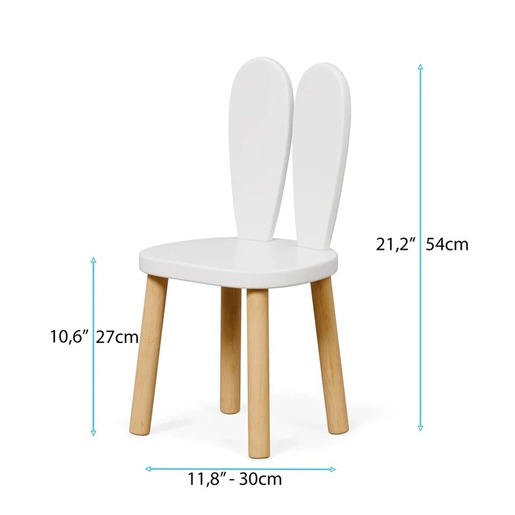 KINDER HOME dječji drveni stol sa 2 stolice - BUNNY TF-6176
