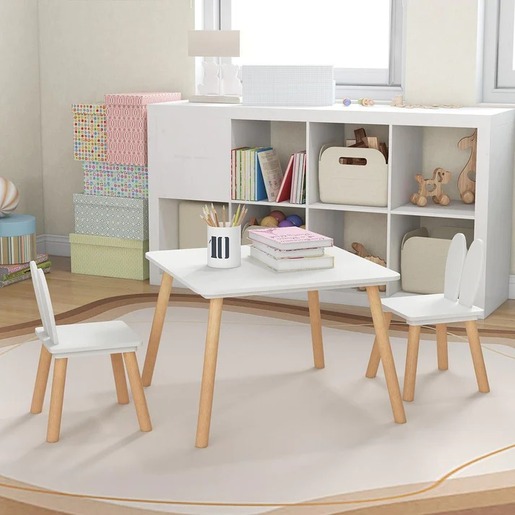 KINDER HOME dječji drveni stol sa 2 stolice - BUNNY TF-6176