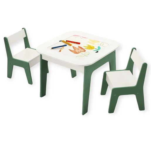 KINDER HOME dječji stol sa stolicama 4 u 1 ,2 vrha,tabla i vrh za slaganje LEGO konstrukotora TF-6808