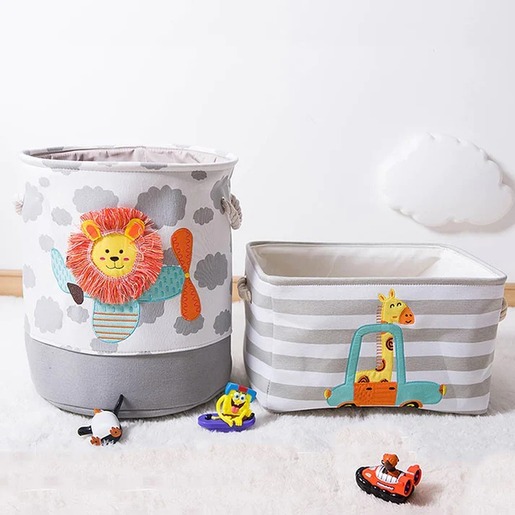 KINDER HOME Sklopiva dječja korpa za igračke i odjeću siva GH-KK03