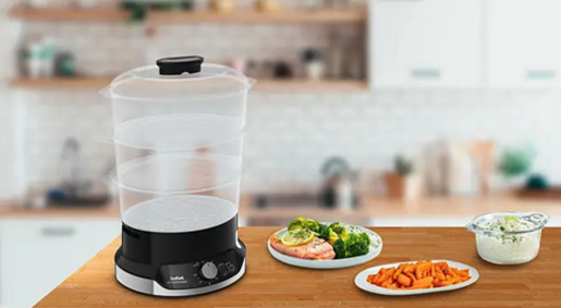 TEFAL kuhalo na paru VC204810 Ultracompact Steam Cooker, 3 posude